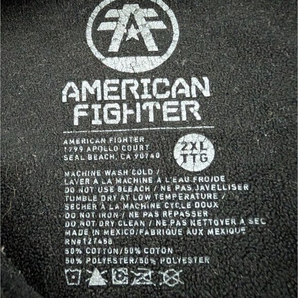 American Fighter Hoodie Mens Size 2XL Gray Long Sleeve Pullover Sweatshirt - Picture 10 of 16